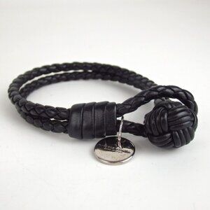 Authentic BOTTEGA VENETA Intrecciato bracelet leather [Used]